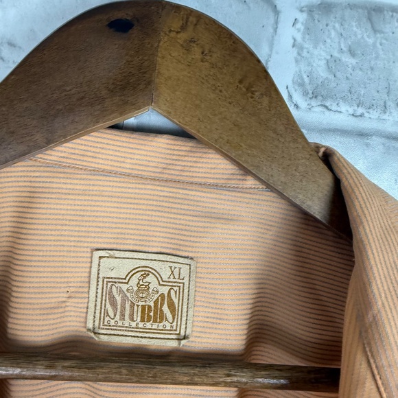 STUBBS Western Golden Pond Embroidered Striped Button Up Dress Shirt Mens XL NWT - Picture 3 of 10